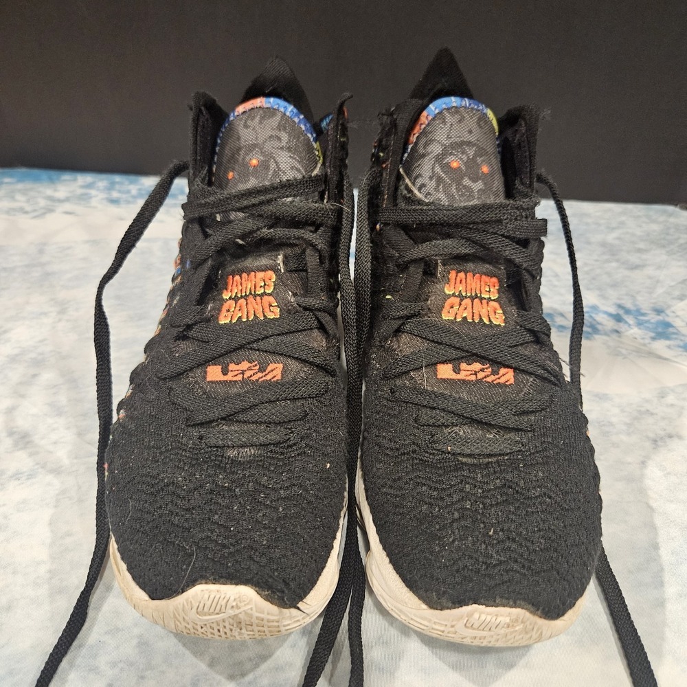 Nike LeBron 17 James Gang Basketball Shoes Black Multicolor Men's Size 8 BQ3177